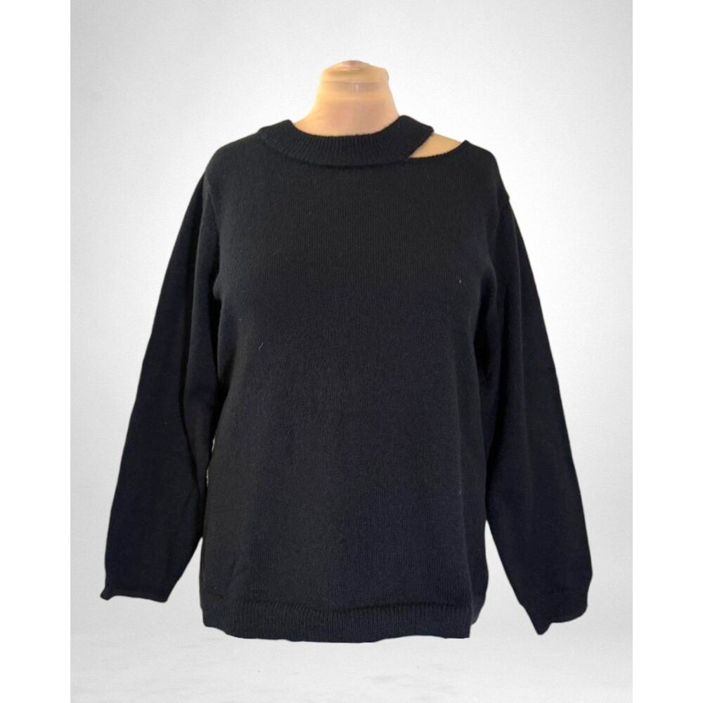 Susan Graver Cold Shoulder Black Sweater, NWOT! Size 3X